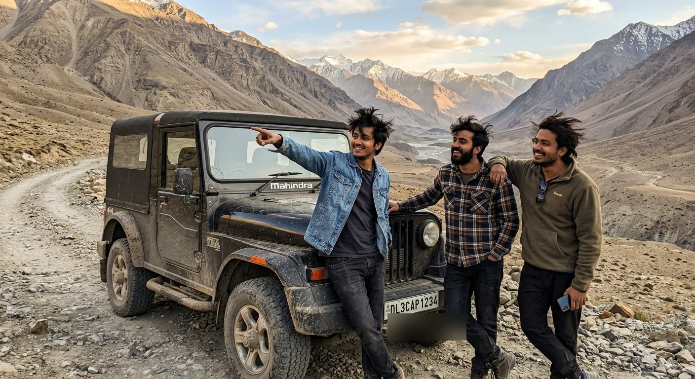 Convoy crew on the Spiti road